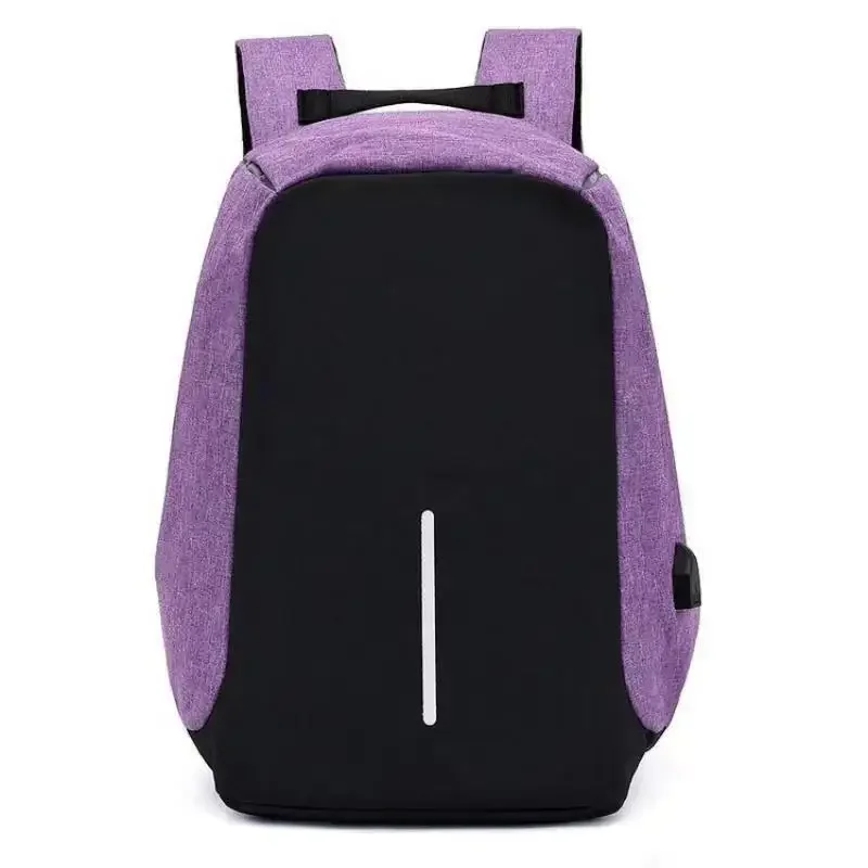 Mochila antirrobo para ordenador portátil de 15,6 pulgadas, Mochila impermeable para hombre, Mochila escolar de gran capacidad de: Morado