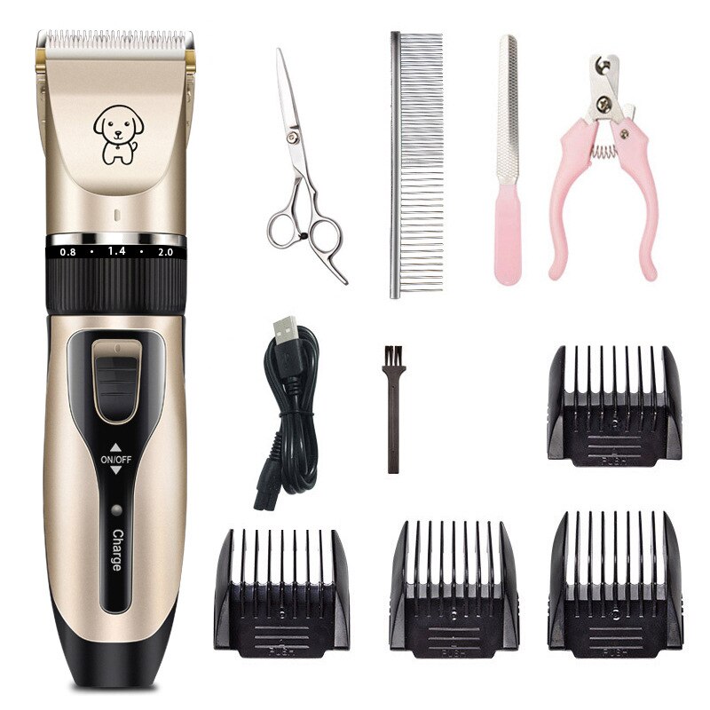 Hond Clippers Elektrische Huisdier Katten Tondeuse Dieren Grooming Haircut Cutter Scheerapparaat Trimmer Set Professionele Oplaadbare: No.6 sets