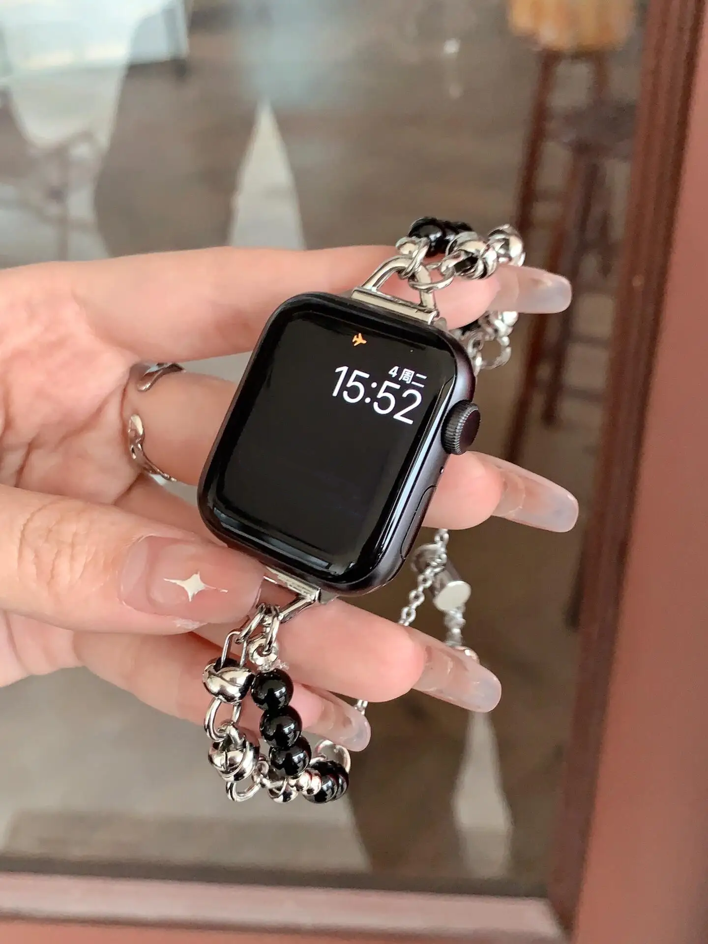 Verstelbare link band Voor Apple Horloge band Serie Ultra 10/9/8/7/6/5/4/3/2/1 SE 38mm 40mm 41mm 42mm 44mm 45mm 46mm 49mm: Black / 15Mm