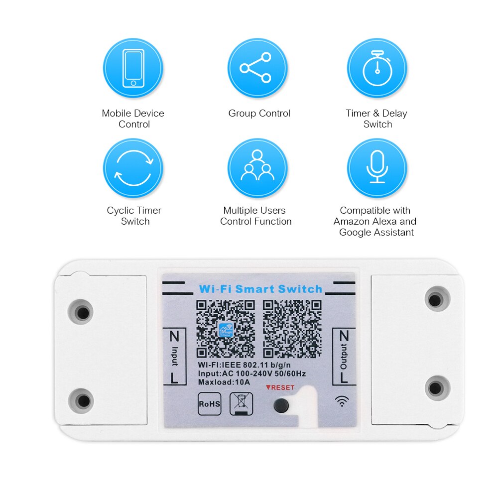 Wireless Remote Control Smart Switch APP Intelligent Timer Control Switch AC100-240V