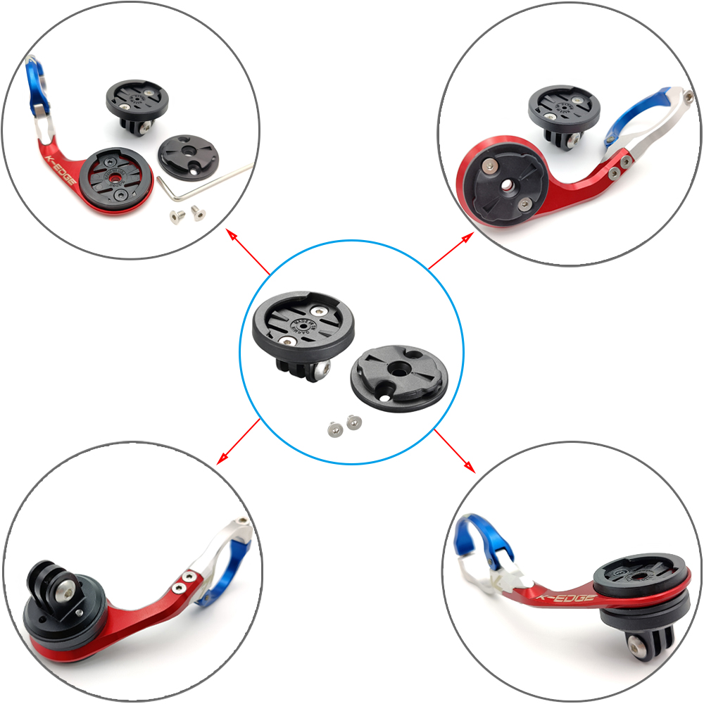 Adaptador de soporte de montaje combinado Garmin Gopro, adaptador de faro de cámara de liberación rápida para montaje de K-EDGE Garmin Wahoo Bryton