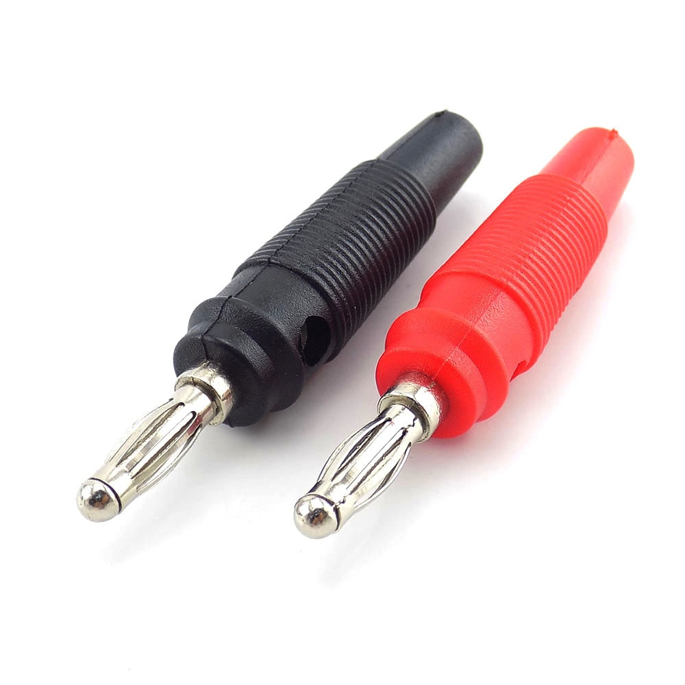 10pcs 4pcs 4mm Banana Plugs Connector Solderless video Musical Speaker Stackable Cable Wire Pin Banana Plug Connectors Red Black
