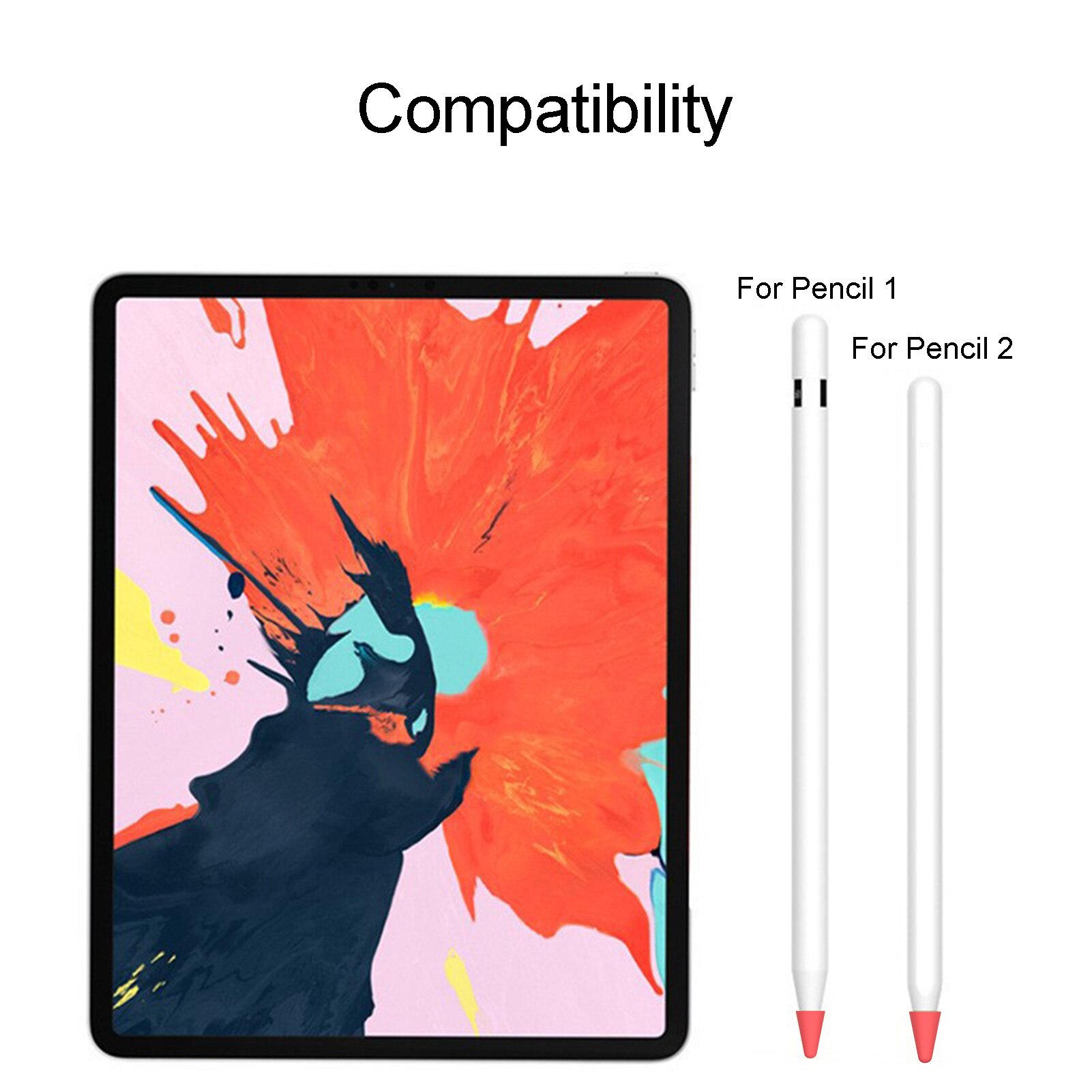 Silikonspitzen als ersatz für apple pencil 1st (2nd. generation), farbige spitze, doppellagiger touchscreen-stift, mehrfarbig