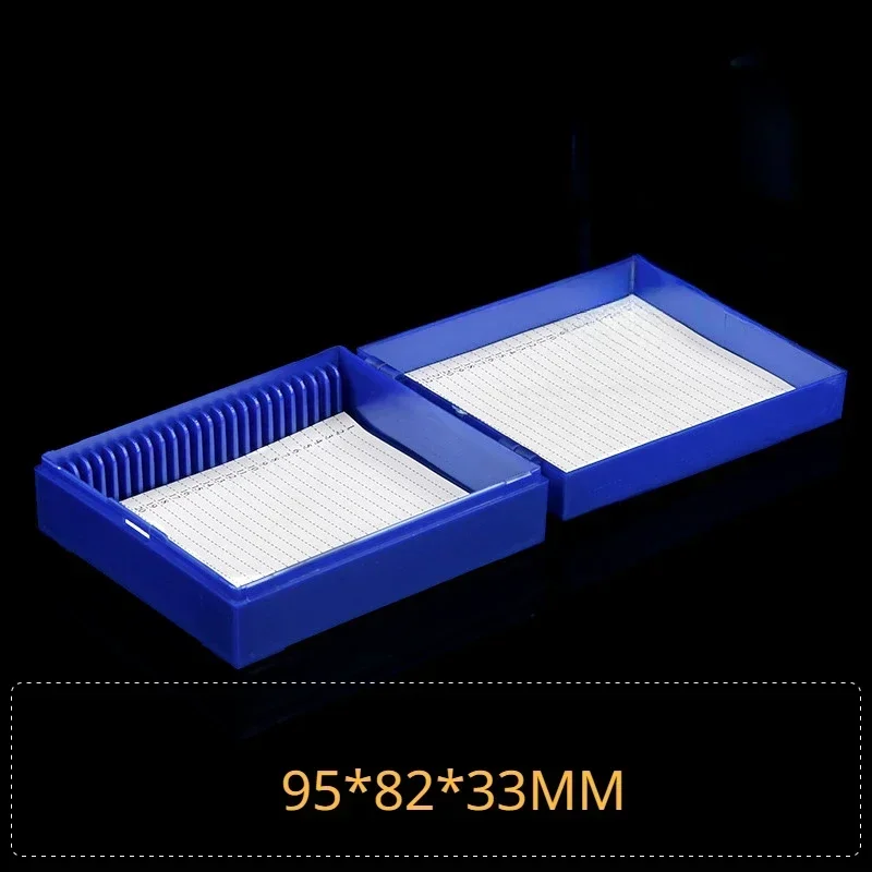 Microscope Slide Box Biological Pathology Slides Bio Slice Slots Storage Box Rectangular Microscope Glass Specimen Holder: grey