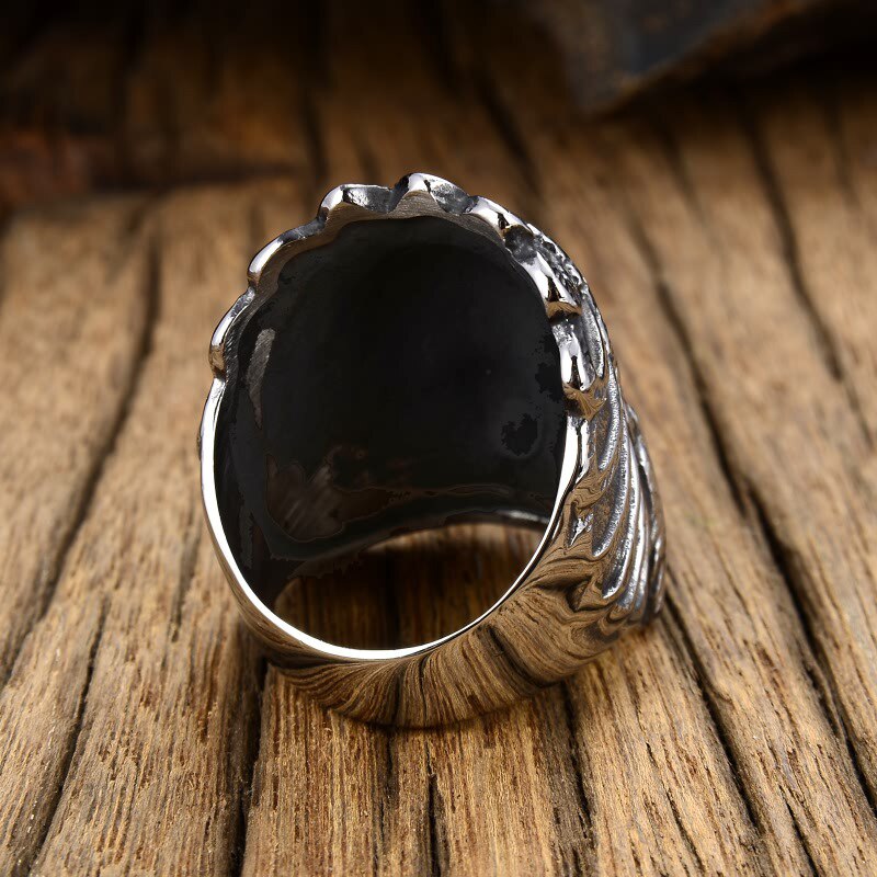 Gedetailleerde Indian Chief Ring Mannen 316L Rvs Biker Ring Mannelijke Enorme Punk Hip Hop Ringen Beste Cadeau Voor vriend