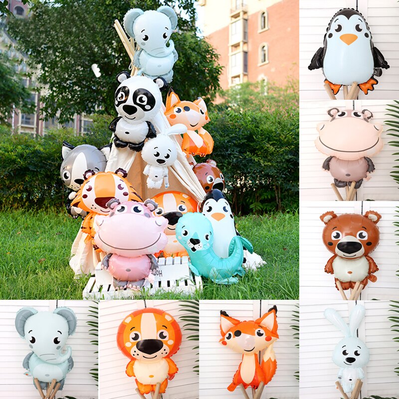 Ballon en aluminium en forme d'animal de dessin animé, mignon, renard, panda, poulpe, poisson étoile de mer, décor de fête d'anniversaire, jouets pour enfants, fête prénatale,