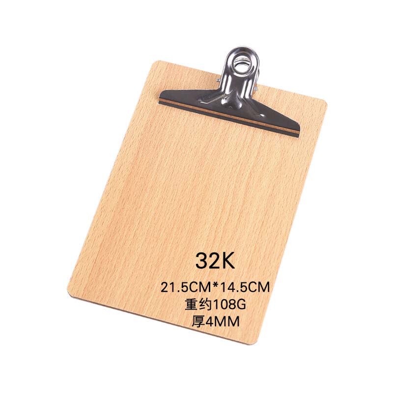 Portapapeles de madera A4, Bloc de madera para escribir, carpeta para documentos A4 16K 32K: Rosa