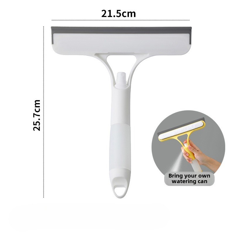 Tergicristallo per doccia in silicone 3 in 1 Tergicristallo per finestre a spruzzo manuale con ugello Annaffiatoio Strumento per la pulizia del vetro dello specchio del bagno