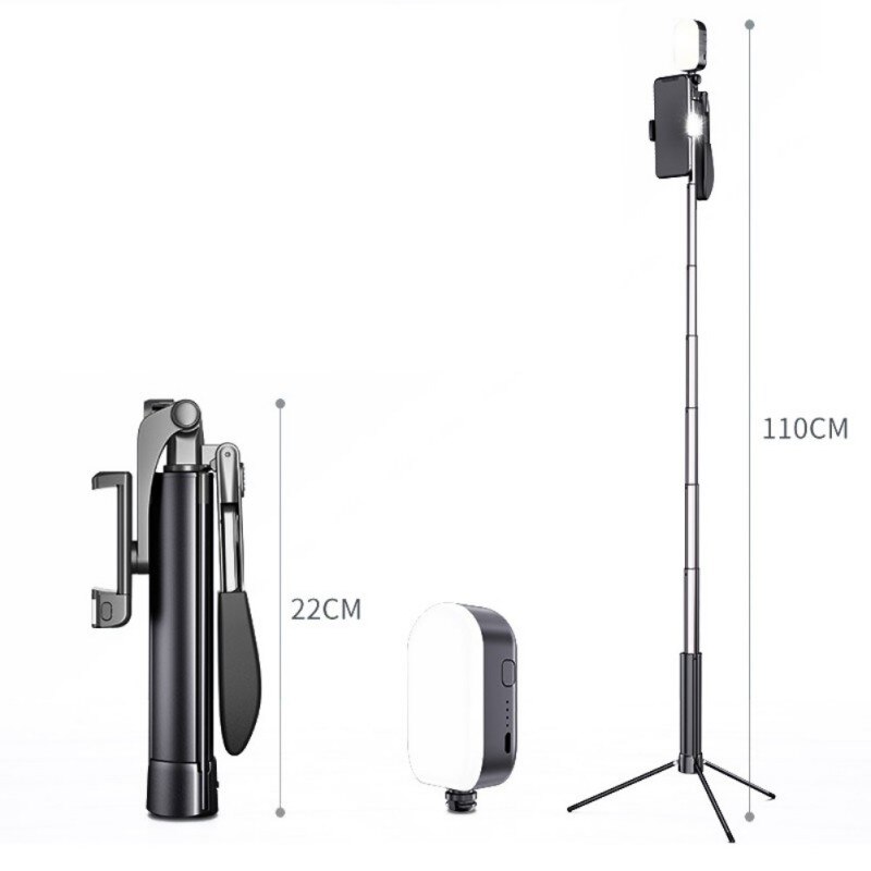 Mobiltelefon anti-ryste stabilisator kamera stativ folde gimbal udendørs sports selfie stick beslag