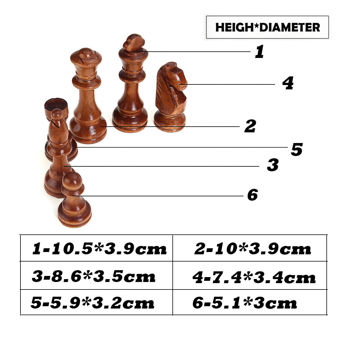 32 Pieces Wooden Chess Pieces King Height 105mm Chess Set Chess Game Chessmen or Board for Competition