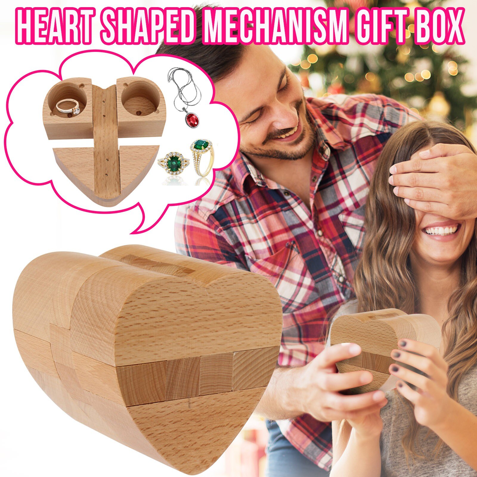 Valentine's Day Boxes Wooden Organ Boxes Unlocking Toys Small Puzzle Box