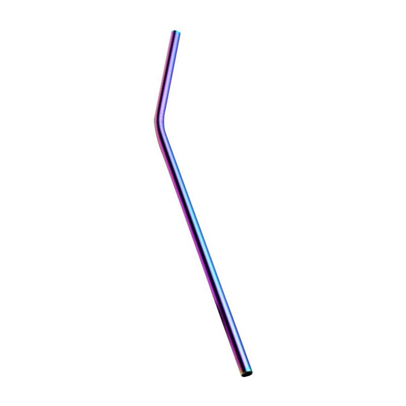 Rainbow Color Reusable Metal Straws Set With Cleaner Brush 304 Stainless Steel Drinking Straw Milk Drinkware Bar Party Accessory: D