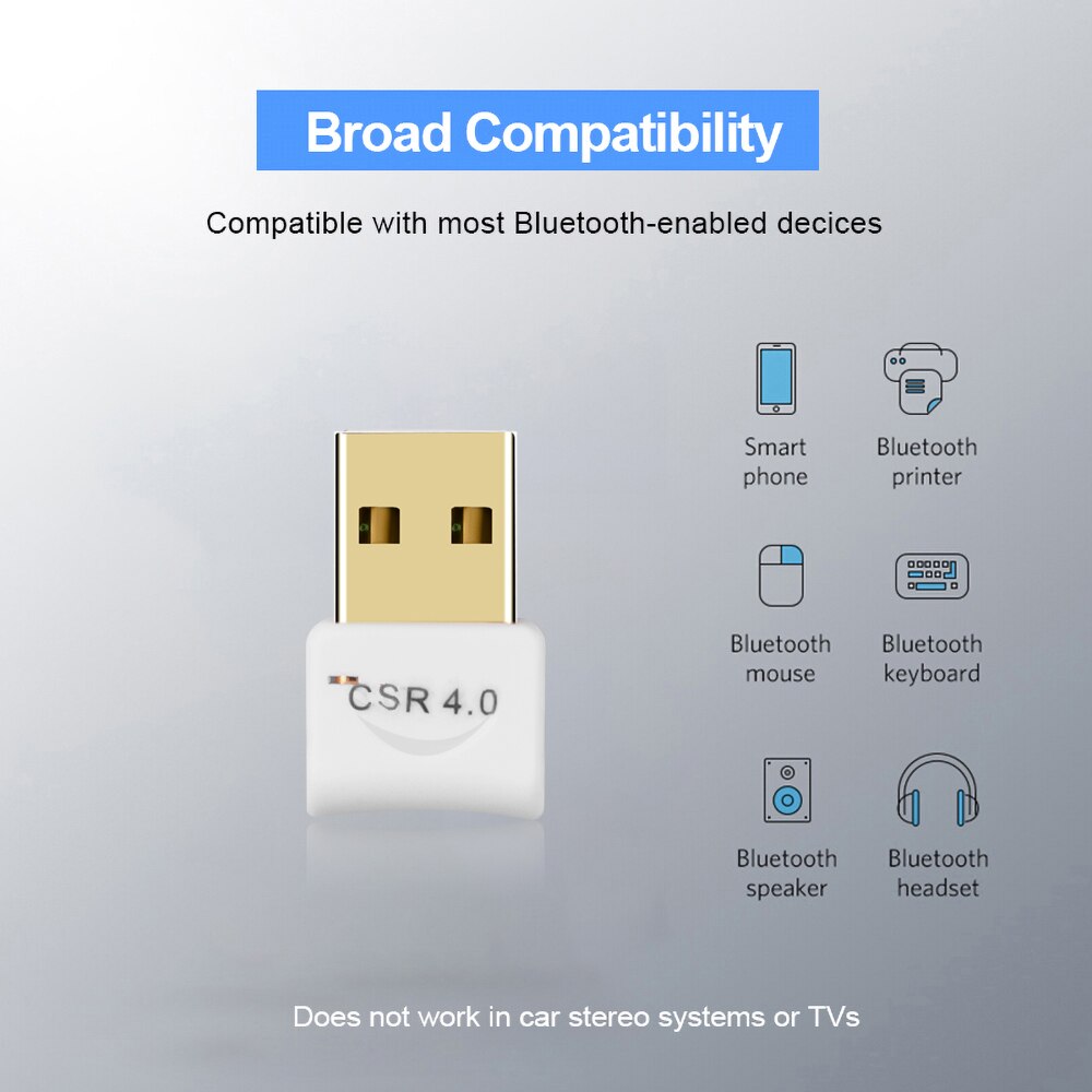 Mini Wireless Bluetooth V4.0 USB Dongle Dual mode Transmitter for Bluetooth Mouse Keyboard BT Speaker for Win7/8/10/Vista/XP