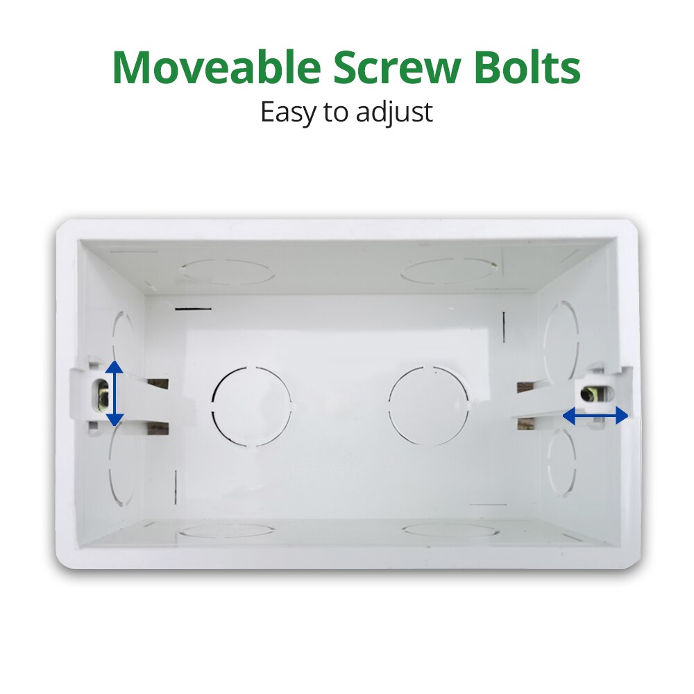 Mounting Box for 146*86mm Wall Switch and Socket Wallpad Cassette Universal White Wall Back Junction Box
