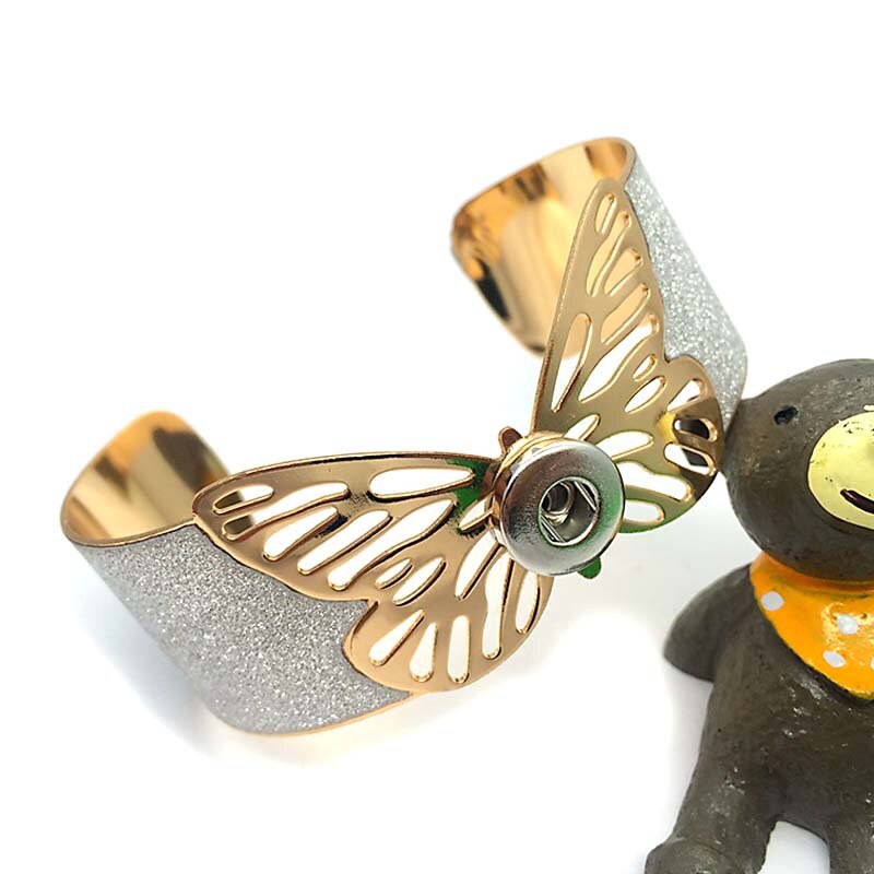 Nubuk 015 przesadzone motyl bransoleta mankiet naramiennik opaska duża bransoletka bransoletka na mankiet 18mm przystawki przycisk bransoletka biżuteria dla kobiet: 12mm biały