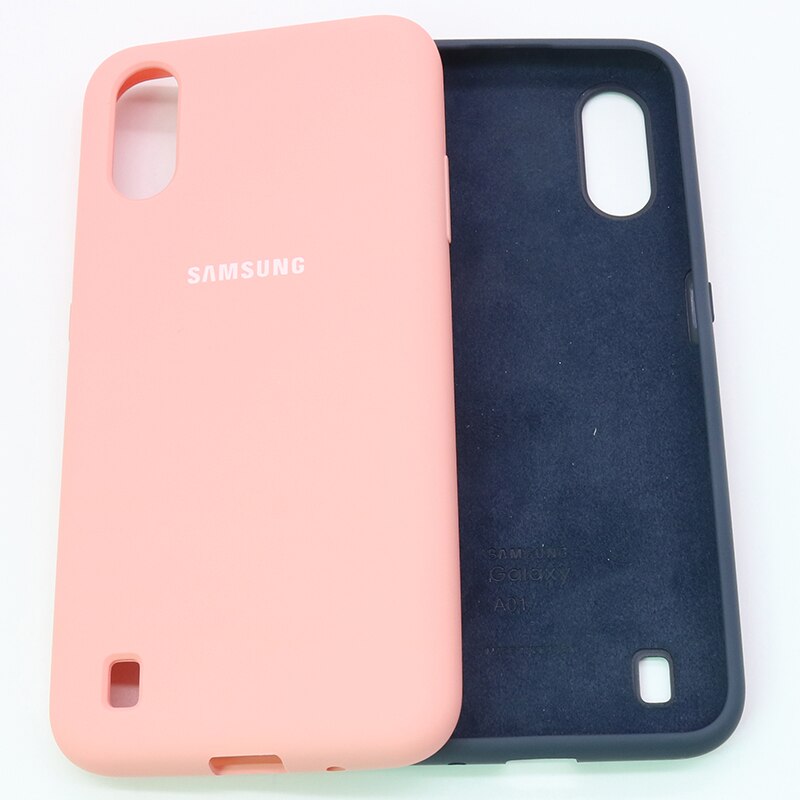 Caso semplice Per Samsung Galaxy A01 SM-A015F Dipinta Del Silicone Della Caramella TPU Della Copertura Posteriore Per samsung galaxy UNA 01 A105 Globale versione: Pink