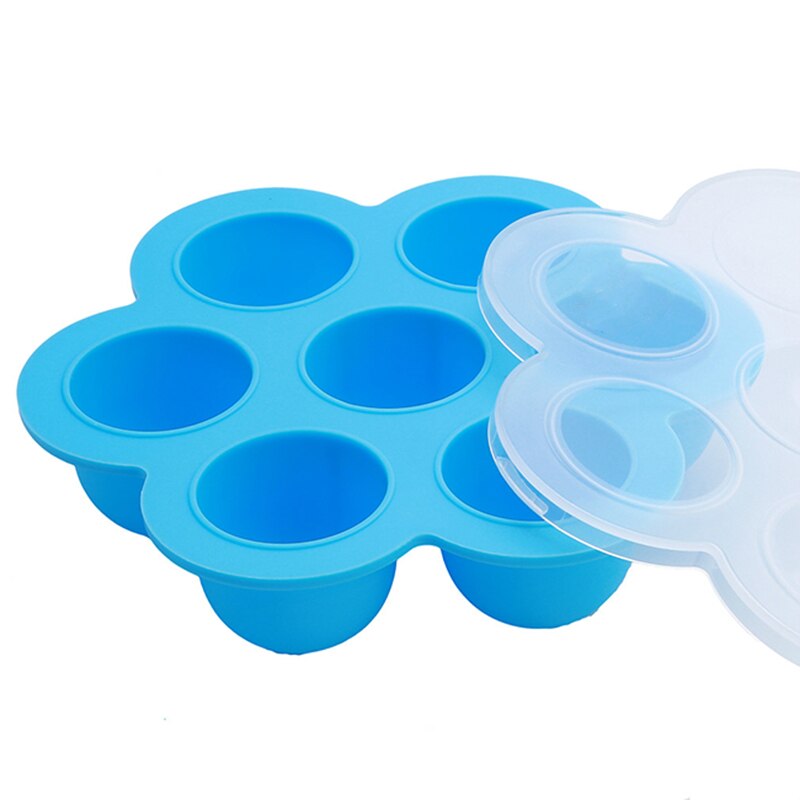 Multifunction Safety Silicone Baby Infant Flower Lattice Food Container Fruit Breastmilk Storage Box Freezer Tray Cup Cake Mold