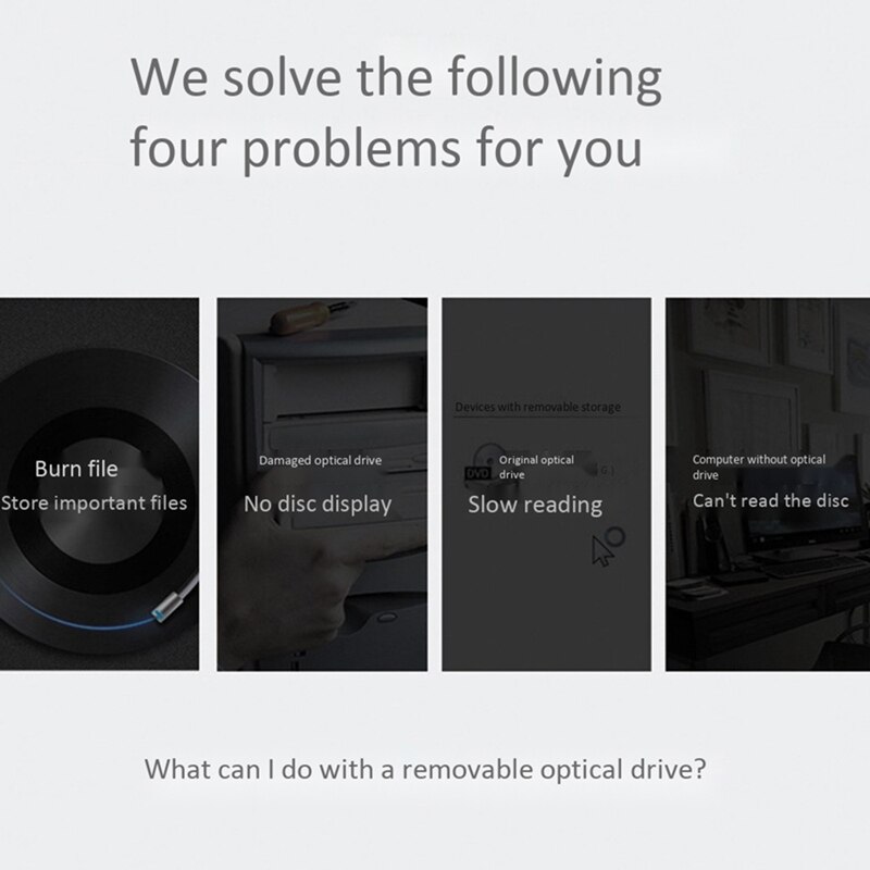 Bärbar extern cd dvd-enhet usb 3.0 typ-c dvd-spelare optisk enhet för laptop mac stationär pc imac
