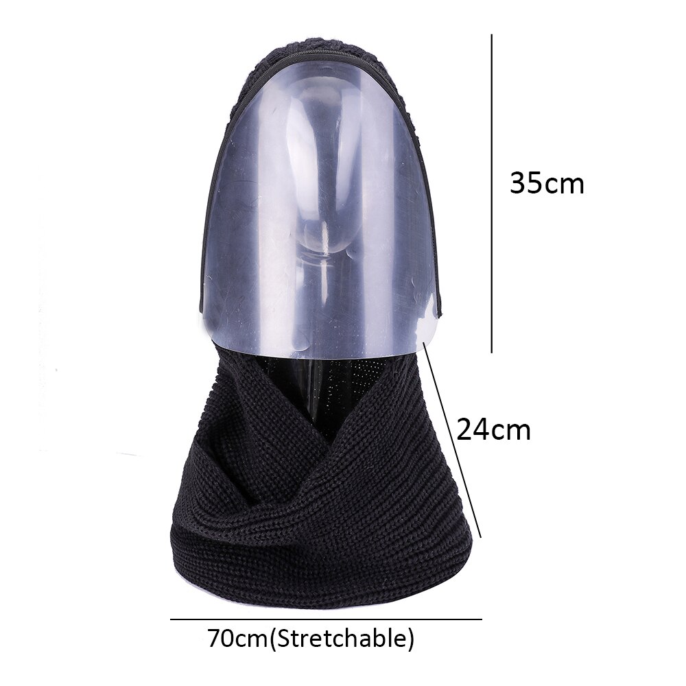 Hooded Face Wear Full Face Mask Outdoor Protector Sports Headwear Scarves Transparent Hooded Adult Hat Winter Warm Scarf