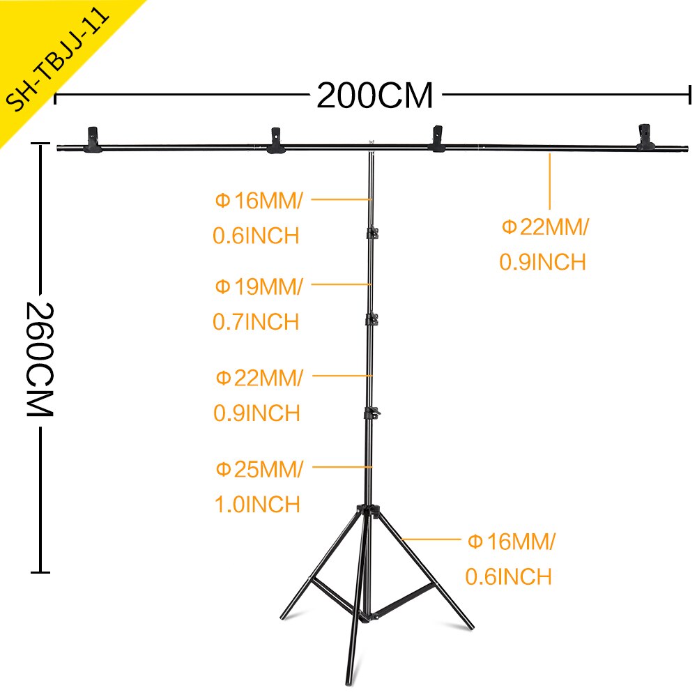 Photography T-Shape Backdrop Background Stand Frame Support System Kit For Photo Studio Video Chroma Key Green Screen With Stand