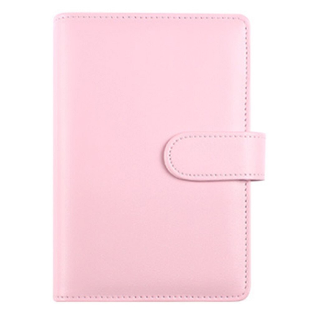 Classic Loose Leaf Ring Binder Notebook Planner Dagboek Notebook Cover Pu Leather Cover: Pink A5