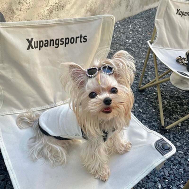 Pet Accessories Handmade Pet Headwear Dog Head Flower Teddy Yorkshire Maltese Pearl Flash Diamond Sunglasses Puppy Supplies