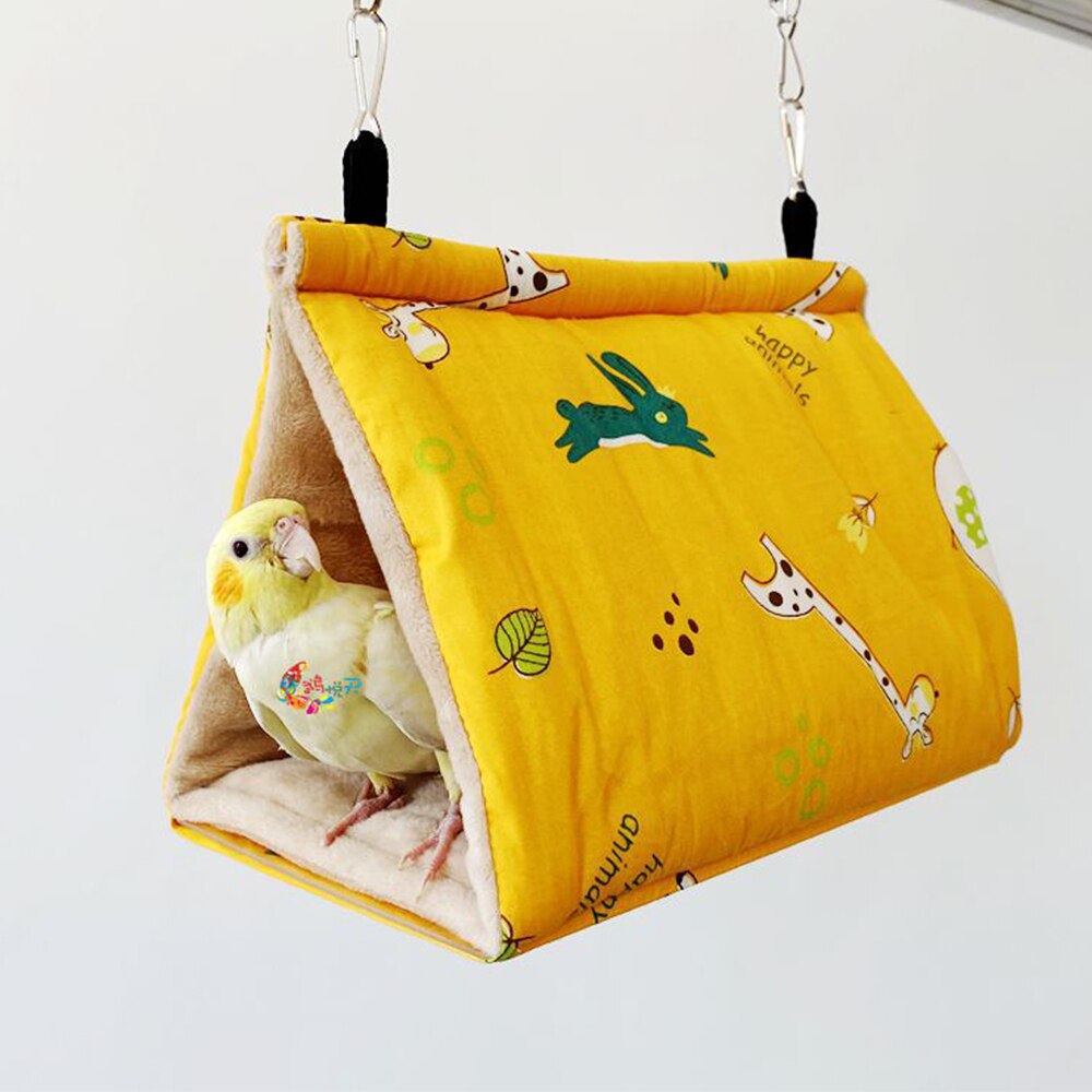 Plush Bird Hanging Cave Cage Parrot Nest Hammock Hanging Cage Warm Winter Birds Cage Bed Toys Hamster House