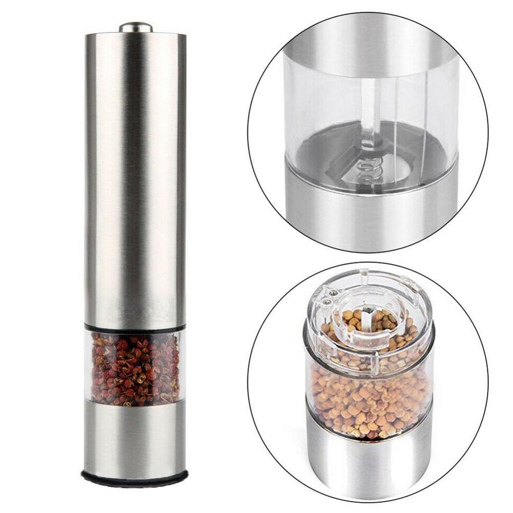 Elektrische Zout Peper Grinder Met Metalen Stand Automatische Accessoires Roestvrijstalen Keuken Peper Spice Shaker Molen