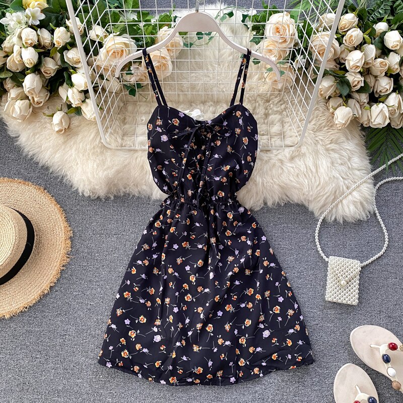 Mono individual Floral de verano para mujer, monos playeros Vintage estilo bohemio, pantalones fruncidos de pierna ancha cortos, monos con estampado de gasa: black-purple