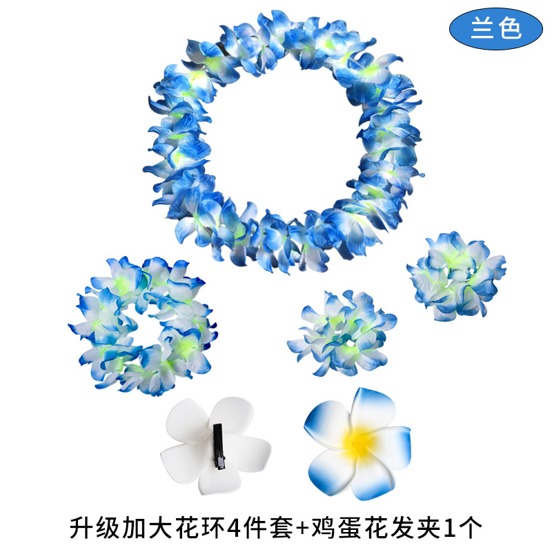 Hawaiiaanse bloemenkrans ketting Hawaii thema feestslinger zomer strand bruiloft verjaardag partij decor: Lichtgrijs