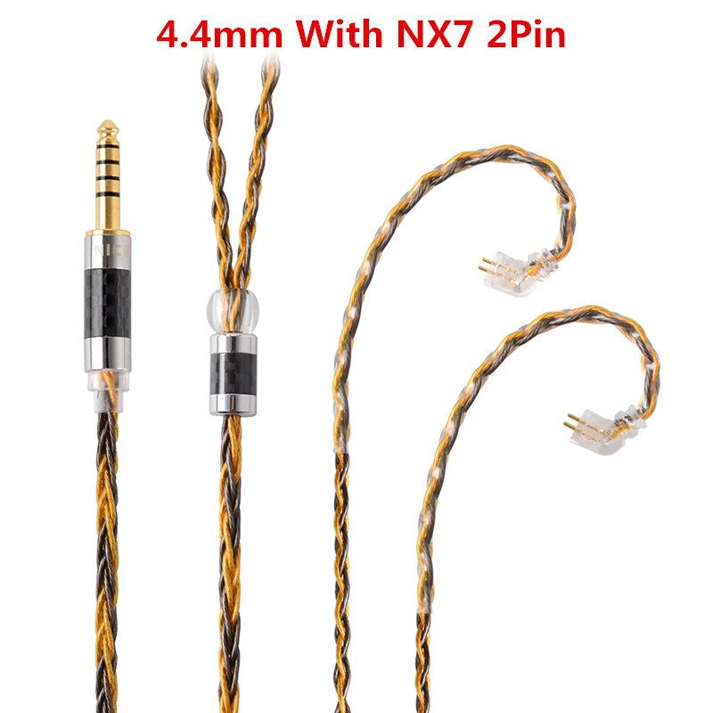 Nicehck  c8-1 8 core verzilverde 2.5/3.5/4.4mm gebalanceerde kabel  to 0.75 0.78 2 pin/mmcx connector hifi upgrade kabel voor  db3 tfz: 4.4 met  nx7 2 pin