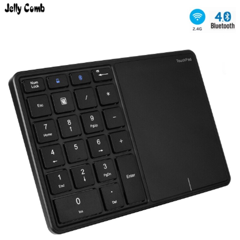 Jelly Kam 2.4G Draadloze Numeriek Toetsenbord Met Touchpad 22 Toetsen Bluetooth Digitale Toetsenbord Voor Mac Os Accounting Windows Ios