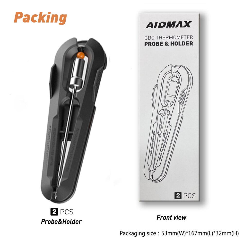 AidMax Stainless Steel Digital Thermometer Probes for Bluetooth Meat BBQ Cooking Thermometer