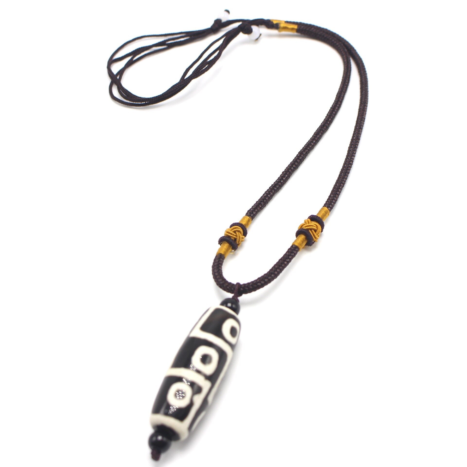 Nine Eye Tibet Dzi Pendant Choker Nacklace Natural Stone Materials Fashionable Style Tibet Heaven Bead Bring Good Luck: 3