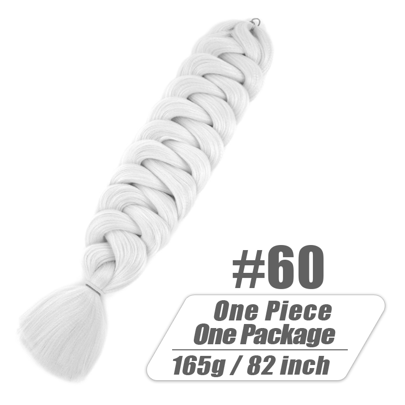 Una pieza, 82 pulgadas, 165g, trenza de fibra térmica, pelo trenzado sintético, Color puro, extensiones de cabello trenzado Jumbo de ganchillo para mujer: Color rojo