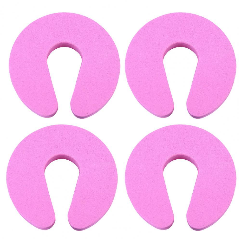 4Pcs Household Door Buffer High Elasticity Door Stopper Home Improvement C Shape Doorstop for Protecting Children Safe Stopper: Pink