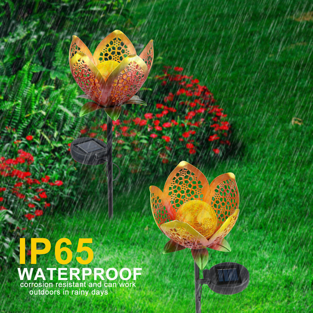LED Tuin Solar Light Pathway Hollow Bloem Stake Projector Lamp Decor LED Licht Lamp Bloem licht
