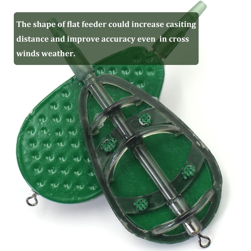 30g/40g/50g Carp Fishing In Line Method Feeders Accessories Set Quick Release Flat Method Feeder and Bait Mould for Carp Feeders