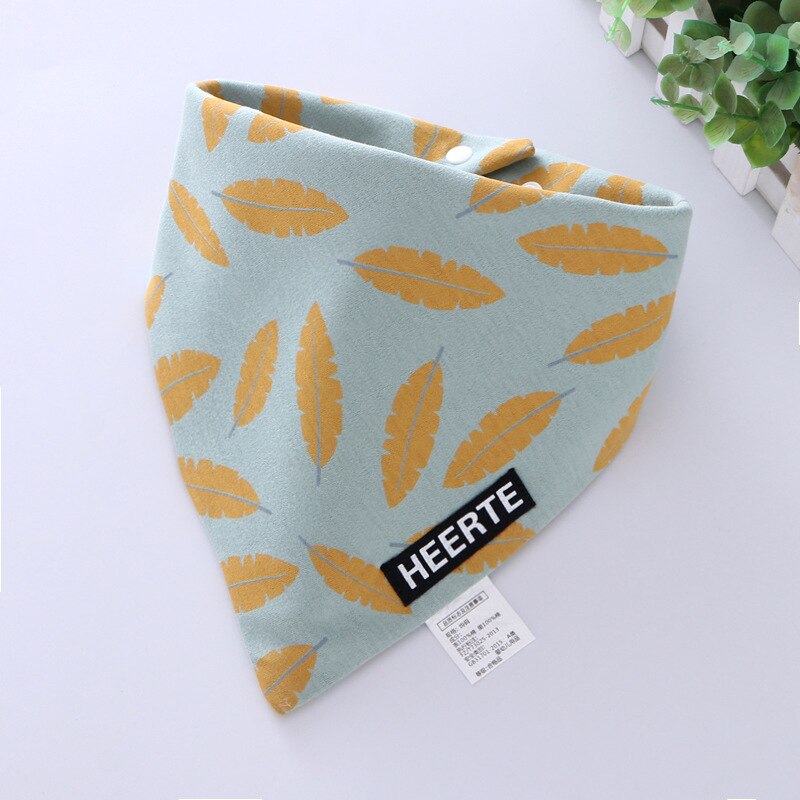 Baby Slabbetjes Driehoek Dubbele Lagen Katoen Baberos Cartoon Animal Print Baby Bandana Slabbetjes Speeksel Handdoek WHT071: WHT071D
