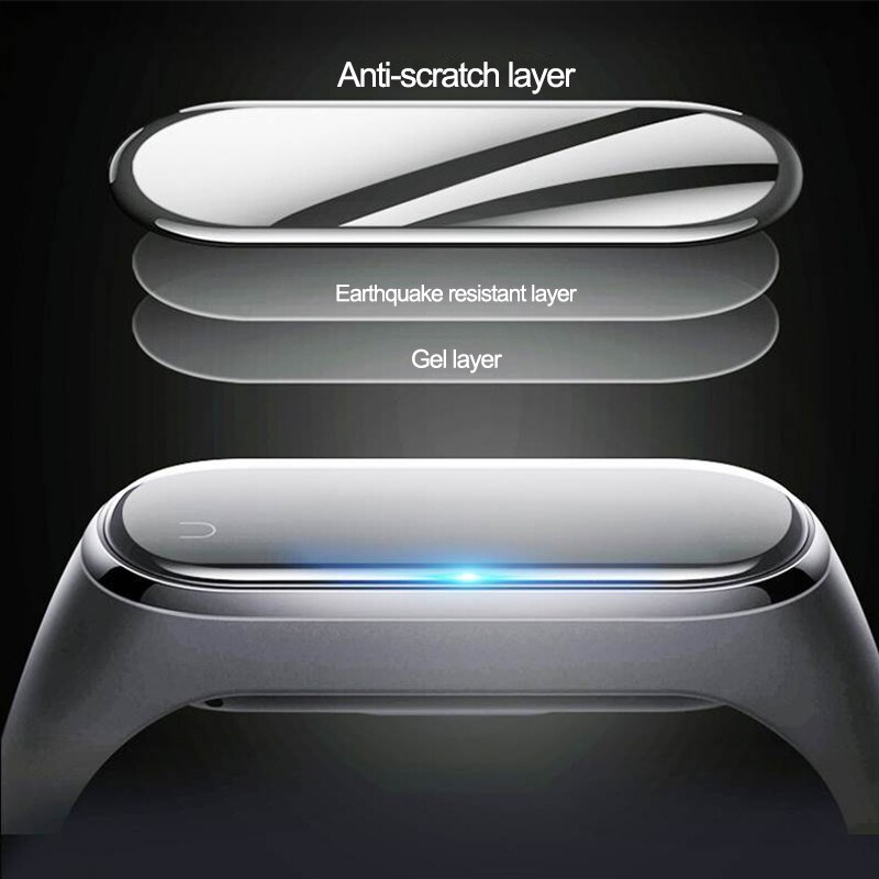 3D Screen Protector for Xiaomi MI band 4 5 6 Soft film strap Mi band Smart Watch Miband Full Screen Protective Film for mi band4
