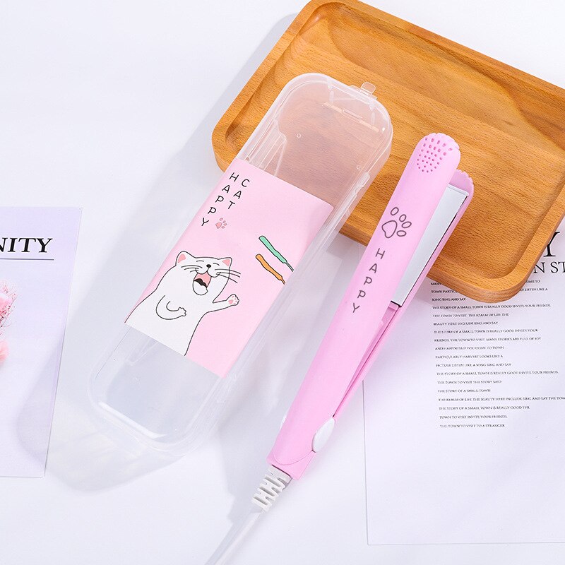 Mini lisseur à cheveux de dessin animé, portable et mignon, pour la maison et les voyages, outils de lissage des cheveux, 220v fers plats