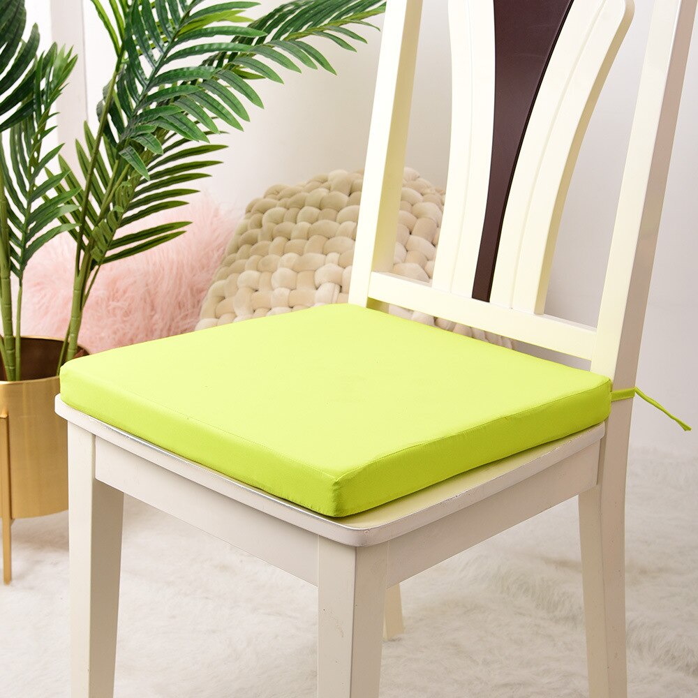 Kids Spons Waterdicht Zitkussen Vier Seizoenen Universele Effen Kleur Vierkante Zitkussen Eetkamerstoel Kussen Sofa Kussen: Light green