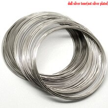 Doreenbeads Staaldraad Geheugen Kralen Armbanden Componenten Ronde Zilveren Kleur 8 Cm-8.5 Cm Dia, 35 Loops