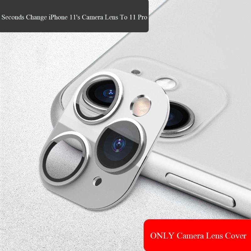 Lens sticker camera lens cover voor iphone 11 seconden verandering voor iphone 11 pro 95af: Wit