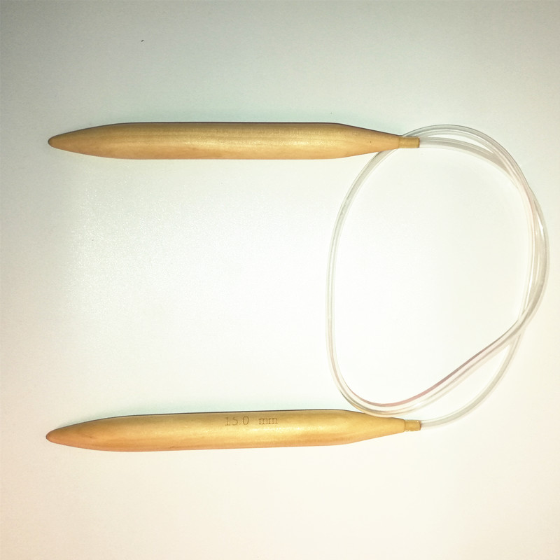 Juego de agujas de tejer circulares de madera maciza, gancho de ganchillo de lana, herramienta de bricolaje, diámetro de 15mm, 20mm y 25mm, 3 uds.