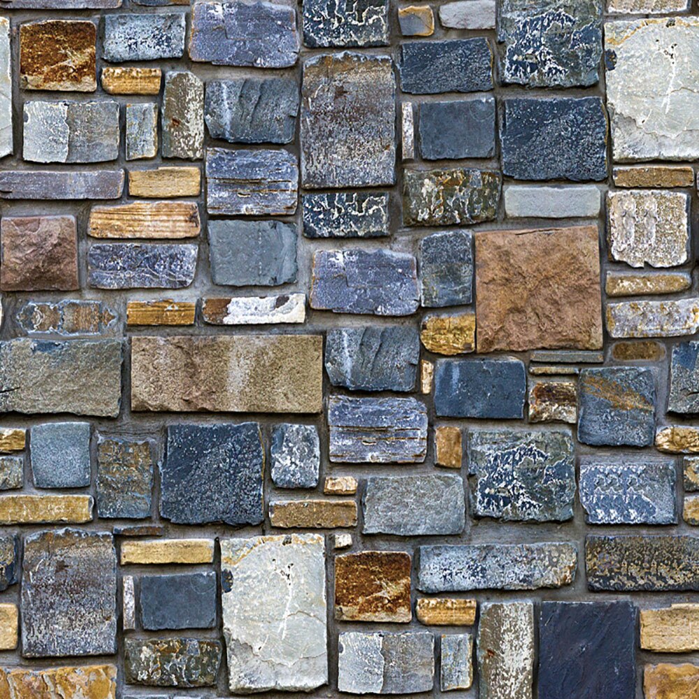 3D Brick Stone Rustic Effect Self-adhesive Wall Sticker Home Office Kitchen Decorations Simulation Wall Stickers: B