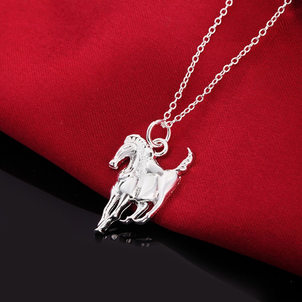 Paard Om Succes 925 Zilveren Ketting Zodiac Dier Paard Hanger Ketting Mannen & Vrouwen