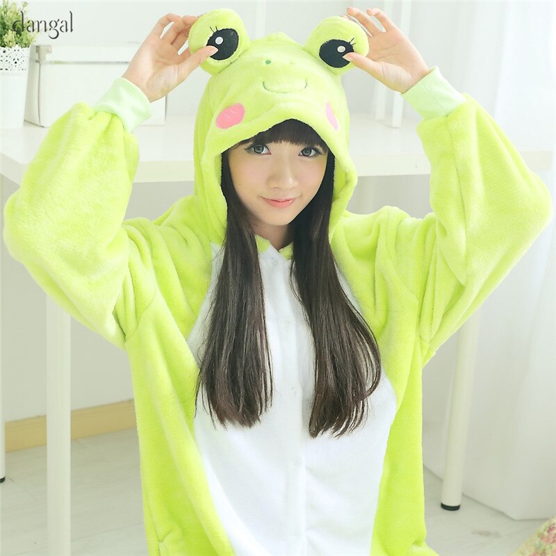 Kigurumi Green Frog Kigurumi Pajamas Animal One Piece Unisex Pajama kigurumi Pajama Bottoms Adult&Kids Frog Onesie Warm Soft2018: Kid / M