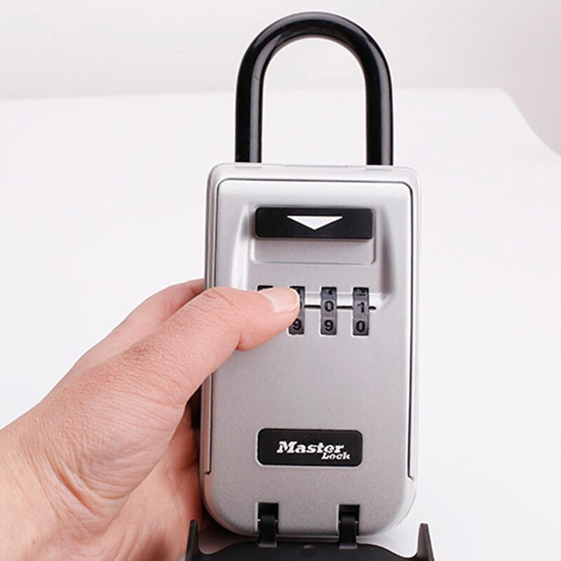 Key Safe Box Keys Storage Outdoor Padlock Combination Light Up Dial Portable Lock Box Password Lock Keys Hook For Home Office