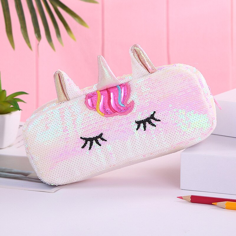 Estojo escolar com lantejoulas, estojo para escola com kawaii, material escolar: 2